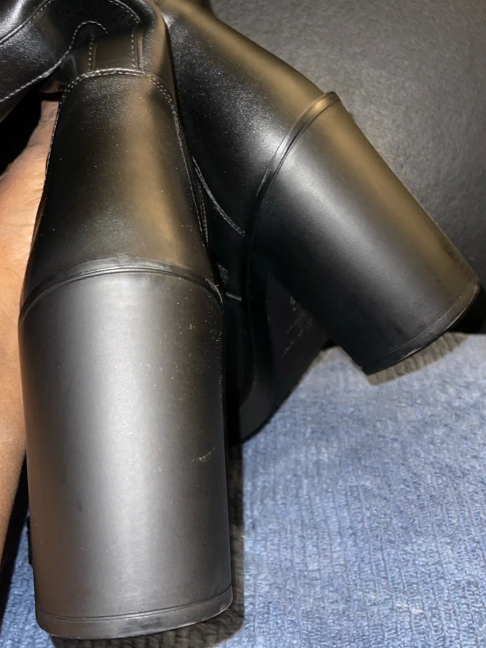 Stewart Weitzman Bethany 80 Classic Tall Black Leather Platform Boots Size 9